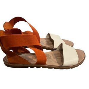 Sorel Women's Ella ll Sandals in Orange and White